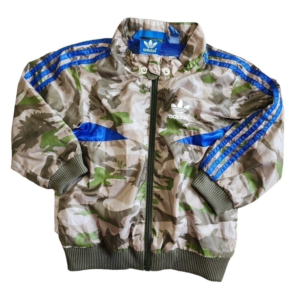 Adidas Camouflage Windbreaker Jacket with Removable Hood - 12 mos.